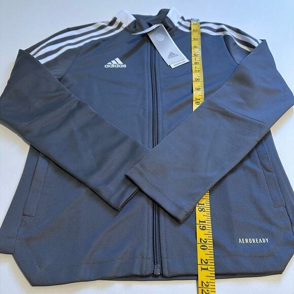 NWT adidas Track Jacket Gray Kids Small - Picture 5 of 7